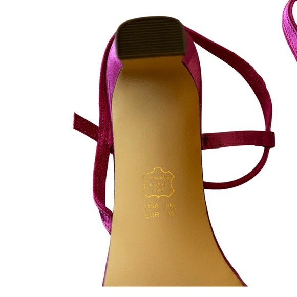 NINA Women’s Beverly Pink Metallic Evening Dress Sandals Mid Heel Size 8 - Picture 2 of 6